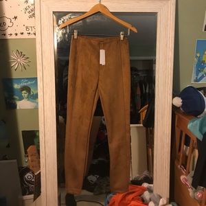 BRAND NEW!!! tan faux leather the limited pants